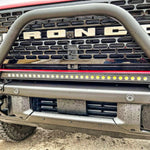 2021 2022 2023 Ford Bronco Modular Bumper with one 30in Light Bar on top of bumper with a bullbar - M&R Automotive