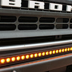 2021 2022 2023 Ford Bronco Modular Bumper with one amber 40in Light Bar on top of bumper - M&R Automotive