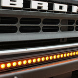 2021 2022 2023 Ford Bronco Modular Bumper with one amber 40in Light Bar on top of bumper - M&R Automotive