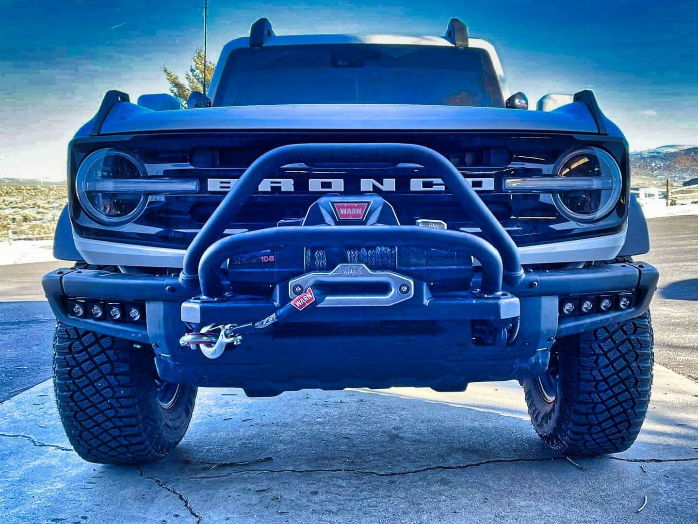 2021 2022 2023 2024 blue ford bronco modular bumper dual function fog light kit