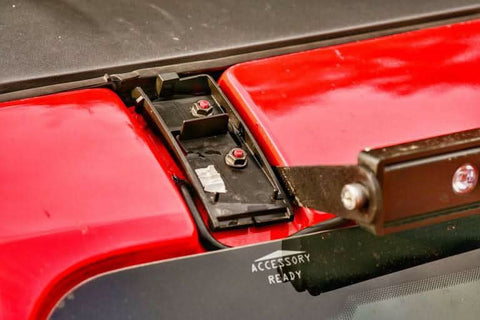 2021 2022 2023 red ford bronco with black metal brackets for roof bar M&R Automotive