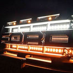 upclose 2019 2020 2021 2022 ford ranger grille with 2 30in light bars color white and amber