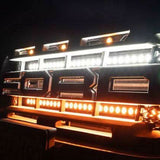 upclose 2019 2020 2021 2022 ford ranger grille with 2 30in light bars color white and amber