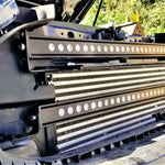 upclose 2019 2020 2021 2022 ford ranger grille with 2 30in light bars color white and amber