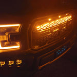 ford raptor generation 2 with 1 amber 40in behind the grille light bar