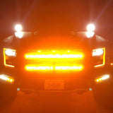 ford raptor generation 2 with 2 40in behind the grille light bars color amber in the dark
