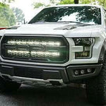 white ford raptor generation 2 with 2 40in behind the grille light bars color white 