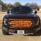 gray ford raptor generation 2 with 2 amber 40in behind the grille light bars