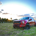red ford raptor 2019 2020 with off roading fog light kits 20watt square light pods