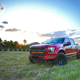red ford raptor 2019 2020 with off roading fog light kits 20watt square light pods