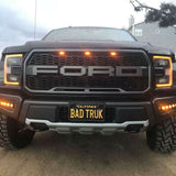 black ford raptor 2019 2020 with off roading fog light kits 20watt square light pods