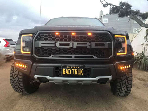 black ford raptor 2019 2020 with off roading fog light kits 20watt square light pods