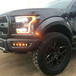 black ford raptor 2017 2018 with off roading fog light kits 20watt square light pods