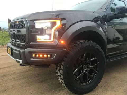 black ford raptor 2017 2018 with off roading fog light kits 20watt square light pods