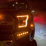 ford raptor 2017 2018 2019 2020 with off roading fog light kits 20watt square light pods in the dark