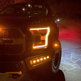 ford raptor 2017 2018 2019 2020 with off roading fog light kits 20watt square light pods in the dark