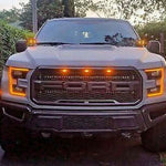 red ford raptor 2019 2020 with off roading 40watt square ditch lights amber