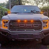 red ford raptor 2019 2020 with off roading 40watt square ditch lights amber