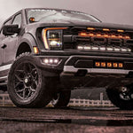 2021 2022 2023 ford raptor generation 3 standing on water with behind grille light bars color white and amber off roading