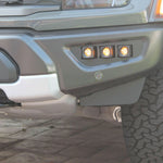 up close view gray 2021 2022 2023 ford raptor generation 3 fog light kit 3 20watt squares
