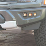up close view gray 2021 2022 2023 ford raptor generation 3 fog light kit 3 20watt squares
