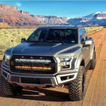 Ford Raptor Gen 2 Light Bars installed on 2017-2020 Ford Raptor truck driving off-road in desert canyon landscape