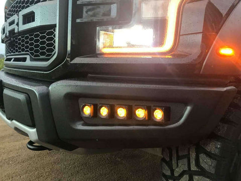 gray ford raptor 2018 with off roading fog light kits 20watt square light pods