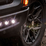 up close view gray 2021 2022 2023 ford raptor generation 3 with 3 white 20watt squares
