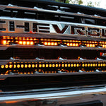 2020 2021 2022 2023 Chevrolet Silverado 2500/3500HD two amber 40in light bars behind grille- M&R Automotive