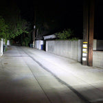 RAM Rebel Light Bar illuminating dark alleyway with bright focused beam pattern for 2019-2024 RAM 1500 Rebel