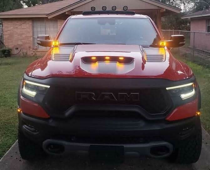 2019 2020 2021 2022 2023 red RAM 1500 TRX ditch lights amber - M&R Automotive