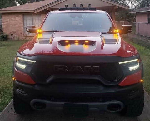 2019 2020 2021 2022 2023 red RAM 1500 TRX ditch lights amber - M&R Automotive