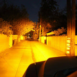 RAM Rebel Light Bar illuminating residential alley at night with bright amber beam pattern