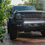 2021 2022 2023 2024 dark gray Ford Bronco Capable Bumper with one white 40in Light Bar on top of bumper - M&R Automotive